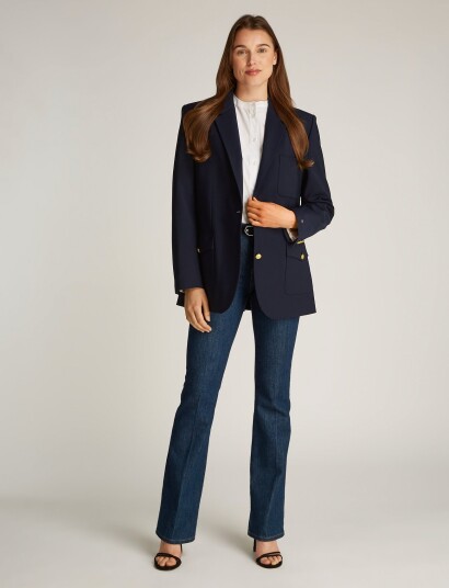 Tommy Hilfiger Cool Wool Relaxed Sb Blazer   Navy   44