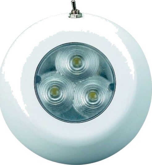 LED lampe med bryter 12/24V hvitt lys IP67