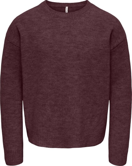 Kids Only Genser - Strikk - KogOlivia - Fudge/Melange - Kids Only - 7-8 år (122-128) - Genser - Bordeaux