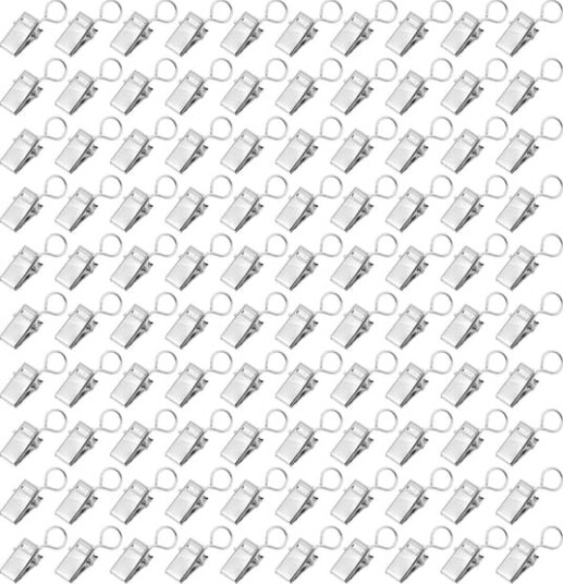 100 stk gardinklemmer Premium metall solide holdbare rustfrie brede bruksområder metallklemmer for hjemmefestdekorasjon lukkede klemmer