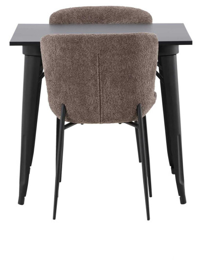 Venture Design Tempe & Modesto spisegruppe Mørkegrå/svart 2 stoler & bord 80 x 80 cm