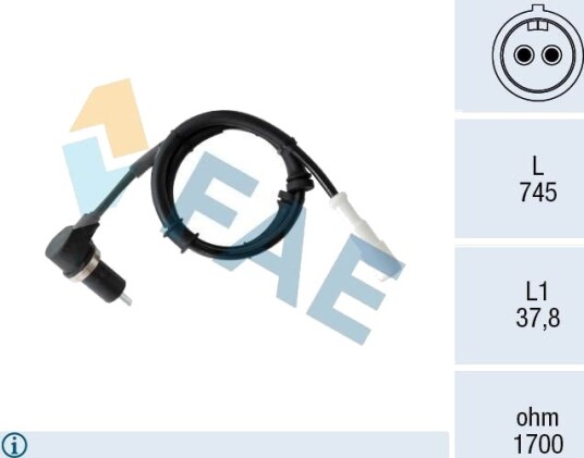 FAE 78555 Sensor ABS FAE 78555 Sensor ABS
