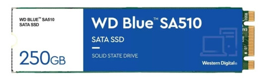 WD Blue SA510 250GB M.2 SSD med SATA 6Gb/s og høy lesehastighet
