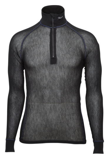 Brynje Wool Thermo Light Zip-polo 3/4 Neck Black XS Brynje Wool Thermo Light Zip-polo 3/4 Neck Black XS