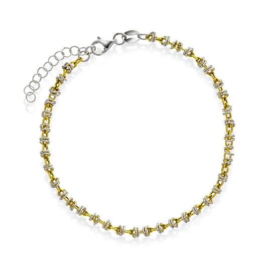 Pan Jewelry Candy armbånd i 925 sølv og forgylt 19 cm