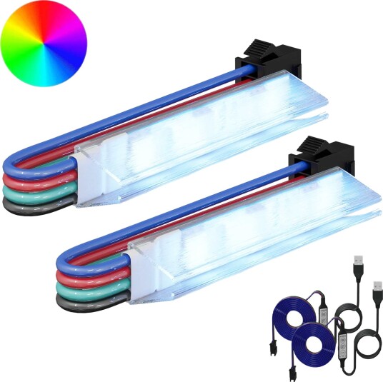 LED Stripe 2 pcs Svart og Hvit 1745 mm Kobber og plast