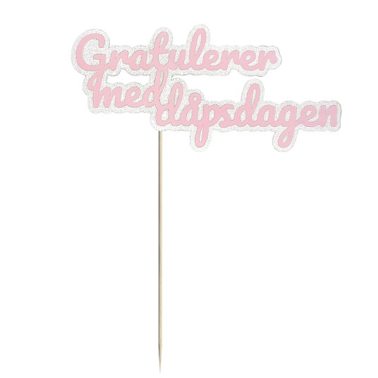 Kaketopp Gratulerer Med Dåpsdagen Rosa