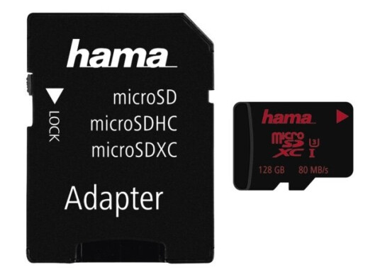 Hama Microsdxc 128 Gb, 128 Gb, Microsdxc, Klasse 3, Uhs-I, 80 Mb/S, Sort
