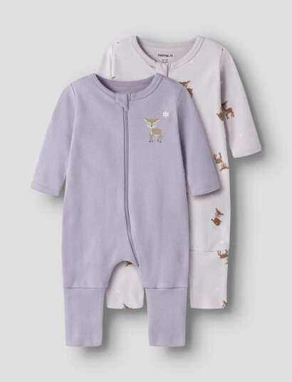 Name It 2-pk Pysjamasoverall Lilac Deer 104 Name It 2-pk Pysjamasoverall Lilac Deer 104