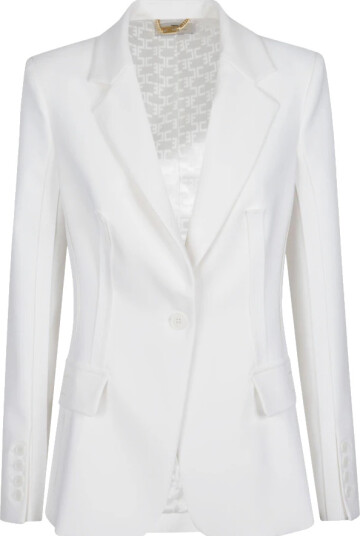 Elisabetta Franchi Dame Jakker Hvit M, Elisabetta Franchi Dame Jakker Hvit M,