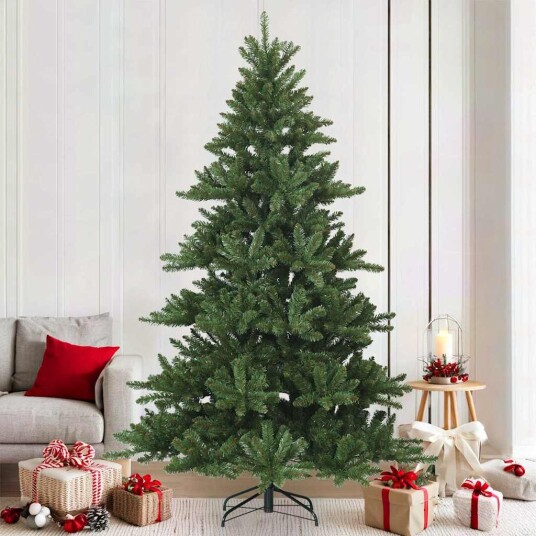  Kunstig sammensatt juletre med stativ grønn 210 cm PVC stål