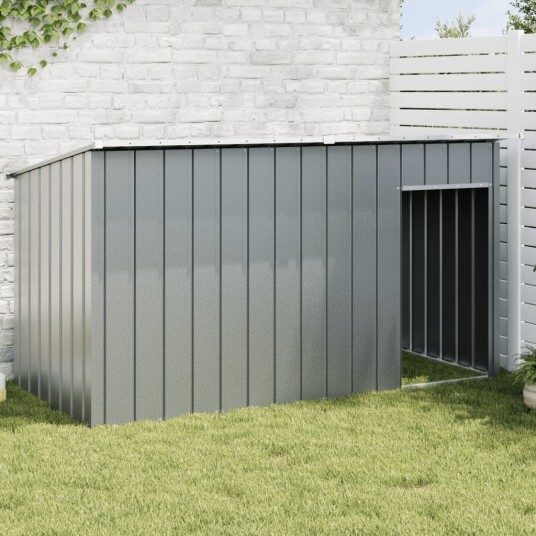  Hundehus Med Tak Antrasitt 196X91X110 cm Galvanisert Stål