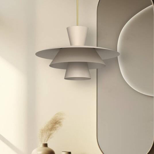 Pendellampe Plato Luminex dimbar Krem / amber Stue / spisestue Metall Moderne