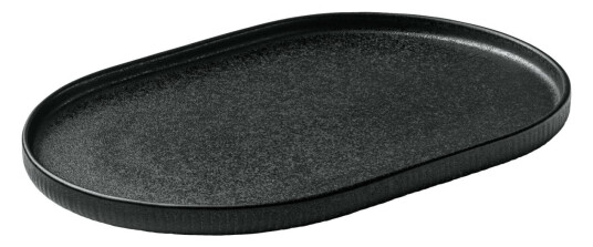 Playground Tallerken Nara relief; 30x20x2.4 cm LxBxH; Svart; 6 Stykk / Forpakning