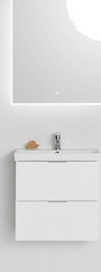 Møbelpakke Hafa Neat med Skuffer og Speil Store Square LED Hvit, Bredde 600mm