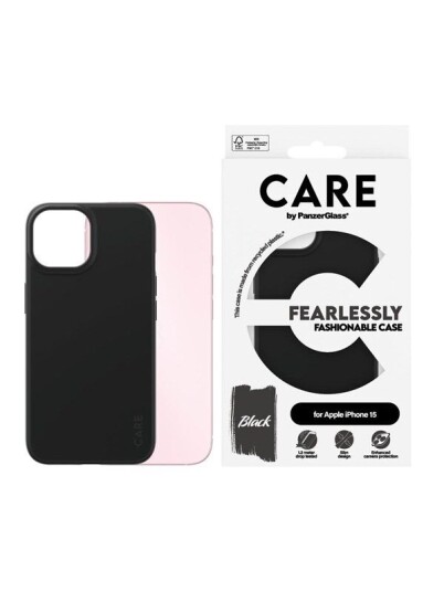 CARE by PanzerGlass Svart TPU Mobildeksel til iPhone 15