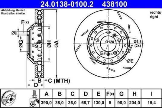 Bremseskive ATE 24.0138-0100.2