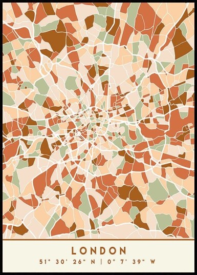 Black Maps Earth Tones 41 Plakat Plakat / 100x150cm