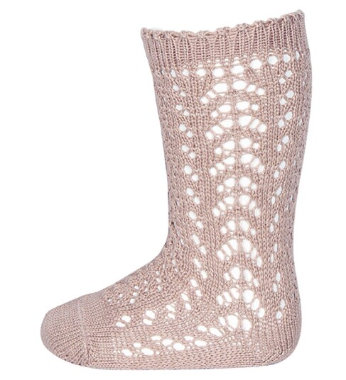Condor Knestrømper m. Hullmønster Rosa 24/26 Sokker