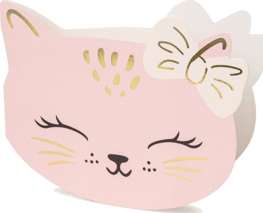 Partydeco 6 stk Invitasjoner med Katter Kitty Party