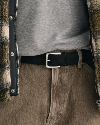 Klassisk belte med semsket skinn BLACK 10040 Klassisk belte med semsket skinn BLACK 10040