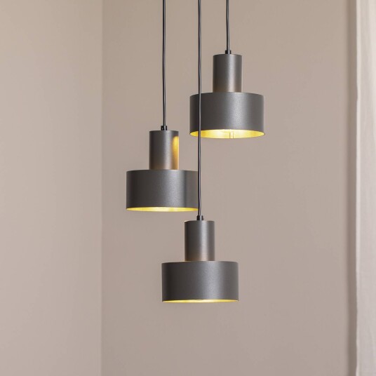 Sigma Hengelampe Rif 3 olivgrønn rund 3 lyskilder Ø 33 cm
