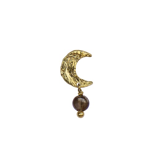 Stine A Jewelry Petit Claire de Lune Earring Mocha Gullfarge Brun