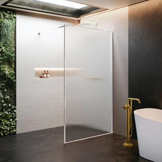 Novellini HP ART Fastvegg 80-140cm Krom / 140cm Flute