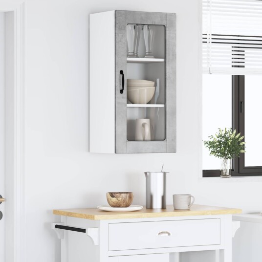  Kjøkkenskap 2 pcs Betonggrå 40 x 31 x 80 cm Konstruert tre