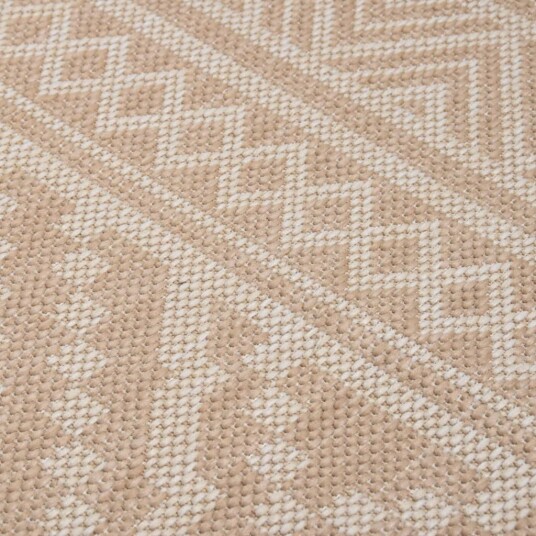 vidaXL Utendørs flatvevd teppe 160x230 cm brun striper