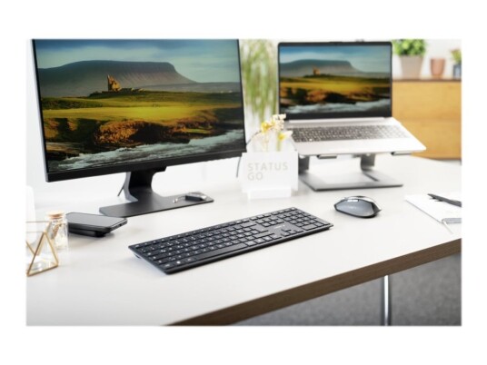 Cherry Dw 9500 Slim - Tastatur- Og Mussett - Trådløs - 2.4 Ghz Bluetooth 4.0 - Azerty - Fransk - Tastsvitsj: Cherry Sx - Grå Svart - Plastfri Emballasje Cherry Dw 9500 Slim - Tastatur- Og Mussett - Trådløs - 2.4 Ghz Bluetooth 4.0 - Azerty - Fransk - Tastsvitsj: Cherry Sx - Grå Svart - Plastfri Emballasje