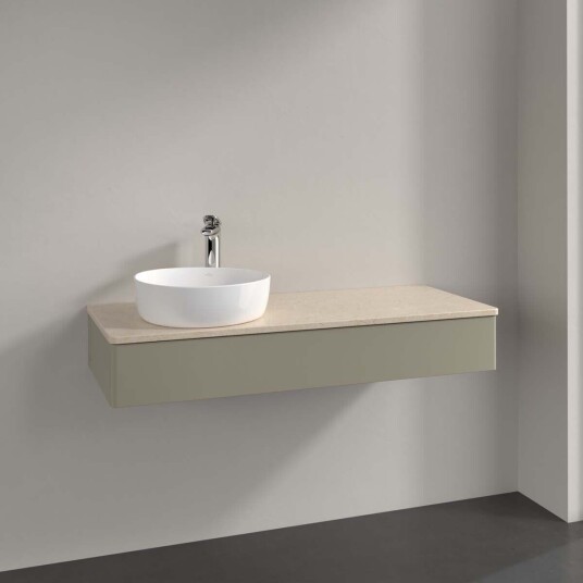 Villeroy & Boch Antao Servantskap med 1 skuff 120x50x19 cm m/lys Steingrå/Crème