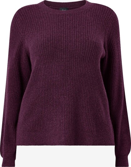 Zizzi Genser Cavista Rib L/S Pullover Lilla