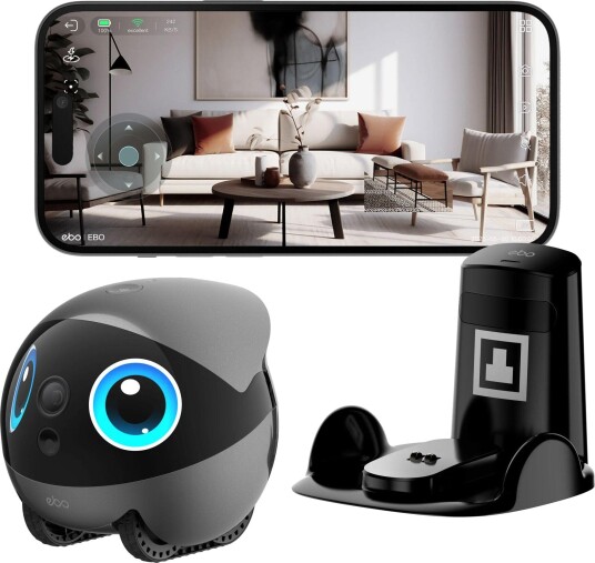 Enabot Robotkamera EBO Air 2 Plus 3k Ai Toveis Lyd Og Video Grå