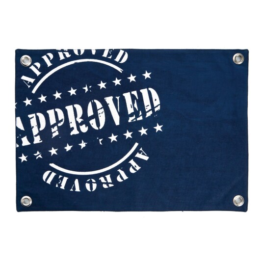 Spisebrikke Florida Approved blå og hvit 33x48 cm