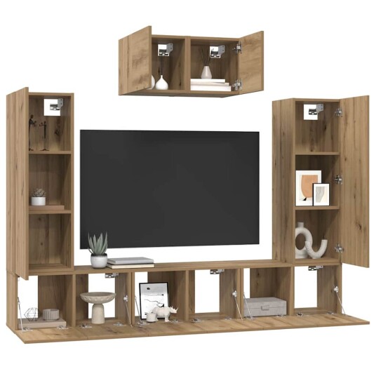 TV benksett 7 pcs artisan eik 180 x 30 x 120 cm Konstruert tre TV benksett 7 pcs artisan eik 180 x 30 x 120 cm Konstruert tre