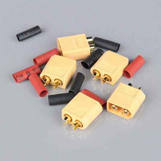 Radient 010026 XT60 MALE INCLUDING HEAT SHRINK ESC END 5PCS Radient 010026 XT60 MALE INCLUDING HEAT SHRINK ESC END 5PCS