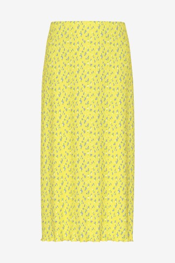 Pieces Skjørt pcFlora HW Midi Skirt Jrs Gul