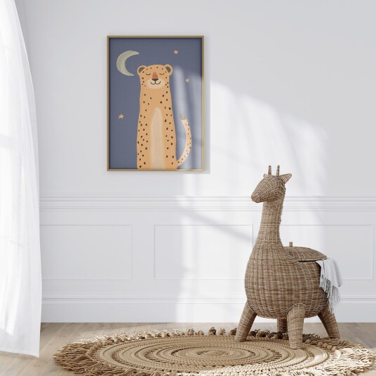 Plakat Søt Gepard Under Månen