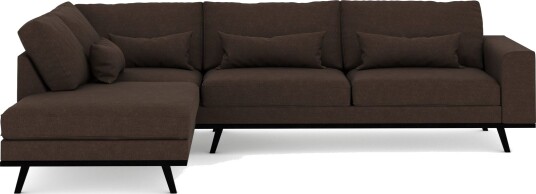 Copenhagen 4 seters Venstrevendt L formet Sjeselongsofa i Stoff Brun