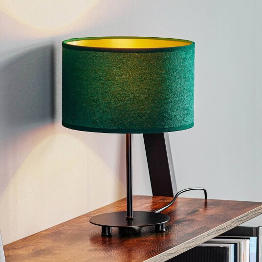 Duolla Bordlampe Golden Roller høyde 30cm mørkegrønn/gull