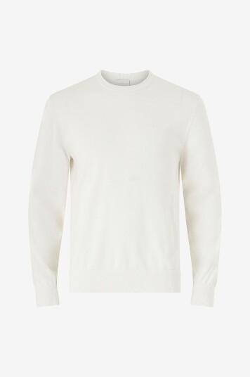 Calvin Klein Genser LS Supima Cotton Crew 14gg Hvit Calvin Klein Genser LS Supima Cotton Crew 14gg Hvit