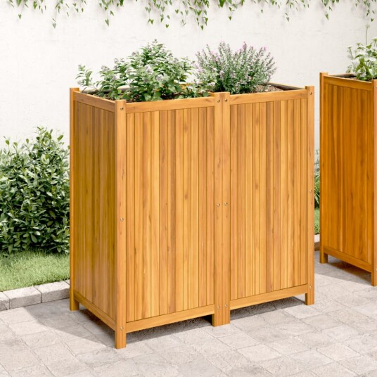 Plantekasse med foring 100x50x100 cm helte akasie