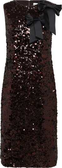 Ganni Brown Sequin Midi Dress Brown 34 Ganni Brown Sequin Midi Dress Brown 34