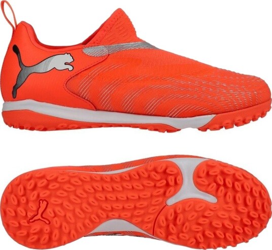 PUMA Future 9 Match Laceless Mid + TT Unleashed   rød/PUMA White/PUMA Svart/PUMA Sølv Barn   Turf (TF) størrelse 38