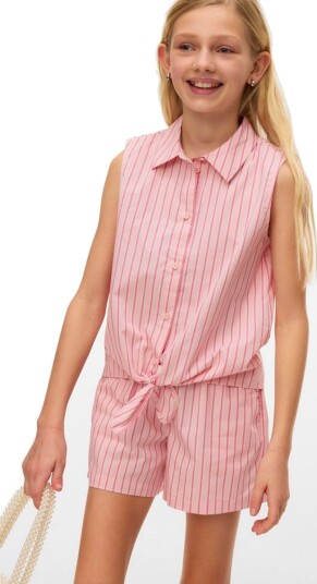 Vero Moda Girl Vmfriba Sl Shirt Wvn Girl Pink 140
