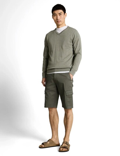 Tom Tailor Regular Printed Cargo Short   Khaki green   32