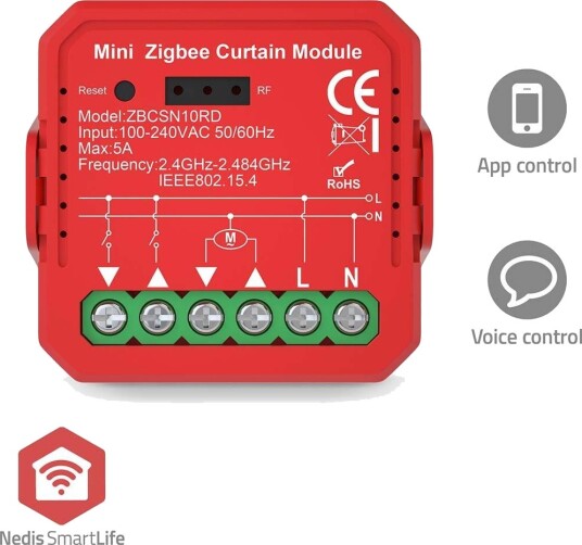 SmartLife strømbryter | Zigbee 3.0 | 1000 W | Terminaltilkobling | App tilgjengelig for: Android™ / IOS SmartLife strømbryter | Zigbee 3.0 | 1000 W | Terminaltilkobling | App tilgjengelig for: Android™ / IOS
