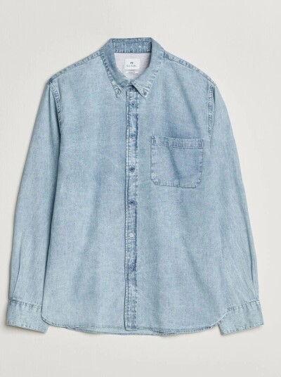 PS Paul Smith Casual Fit Denim Shirt Light Blue