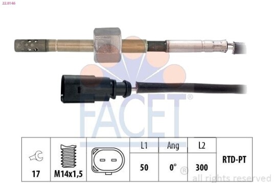 Sensor eksostemperatur FACET 22.0146 Sensor eksostemperatur FACET 22.0146